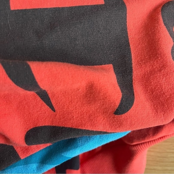 CHAMPION DIY sz S All Over Print SHRUG Short Sleeve Sweatshirt Red Blue - Picture 9 of 9